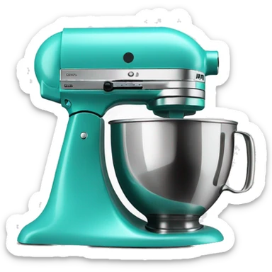 Realistic turquoise kitchenaid mixer isolated.  sticker