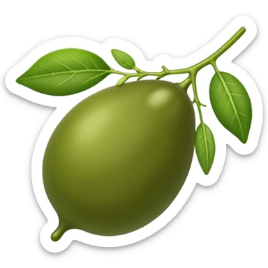 a caper with a stem, simple, clear sticker