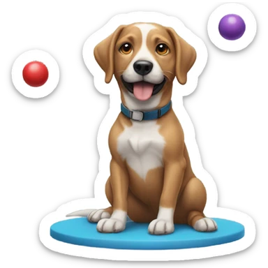 Dog juggling sticker
