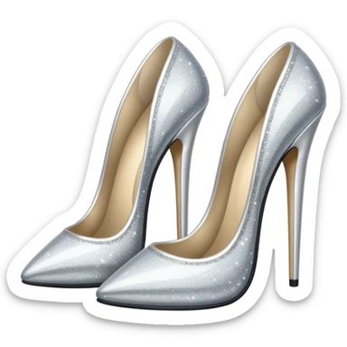 Two sparkly silver stilettos sticker