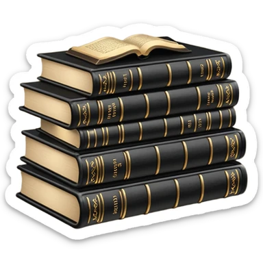5 black gothic books on top sticker