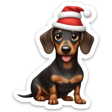sausage dog with a santa hat sticker