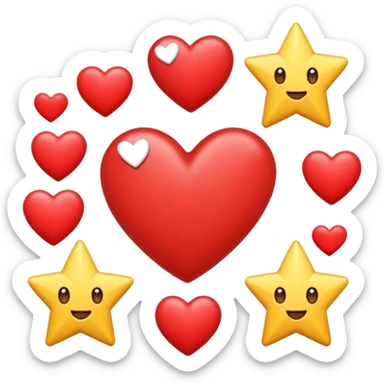 estrellas con corazones pequeños de IPHONE sticker