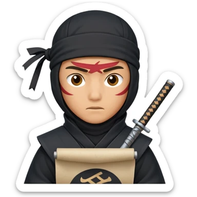 Ninja with open scroll sticker