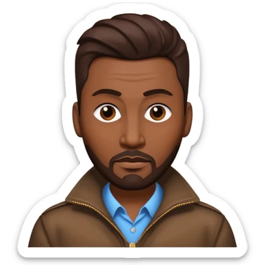 Big Daddy Kane with dark brown hair sticker