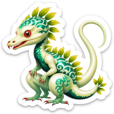 Tropical Tiny Marked Patterned Tribal Shiny Albino Painted Oriental Asian Patterned Tropical Exotic Toxic Suicune-Meloetta-Solgaleo-Rapidash-Arcanine-fusion-hybrid-creature (full body) sticker