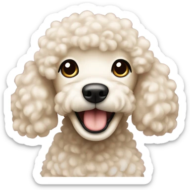 cream girl poodle is waking up sticker