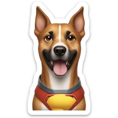 a super hero dog sticker