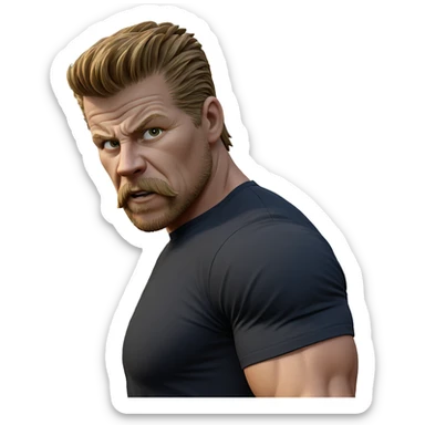 muscular male outdoors in shirt sticker