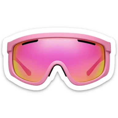 extremely thick chunky sporty pink shield visor sunglasses, ultra robust bulky frame, massive build, one-piece lens, maximum thickness sticker