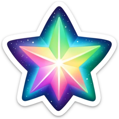 Aurora borealis star shape  sticker