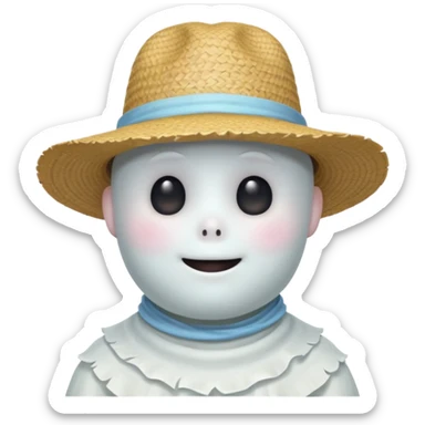 cute ghost farmer portrait, head and shoulders only, straw hat, round friendly face, soft pastel glow, harmless spirit vibe, 3D cartoon, mobile game icon style, clean background, no text, no watermark
 
 sticker
