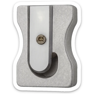 Add realistic colors to the pencil cutter, keeping the handle a standard metallic or plastic color and the blade silver, with no background. The style should look realistic and natural. sticker