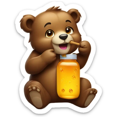 Bear with honey sticker