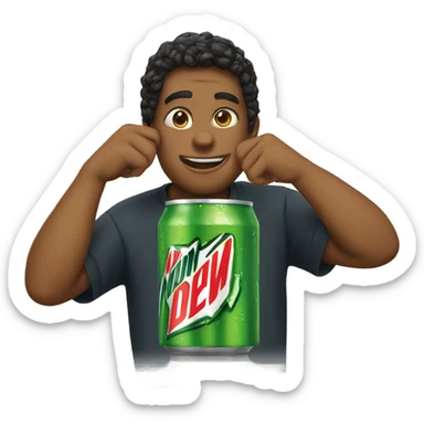 person addicted to mountain dew sticker
