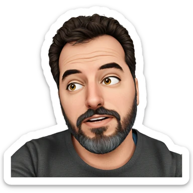 mature male portrait with beard sticker