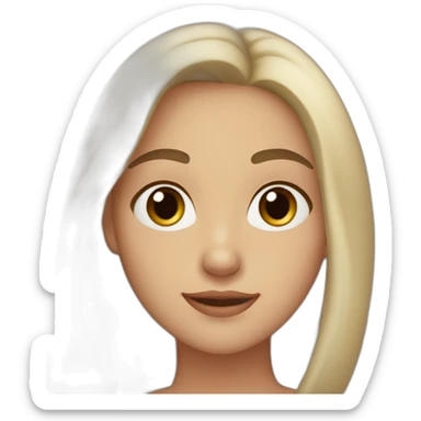 29 year old white Spaniard woman with big brown eyes, high cheek bones, soft chin, long dark hair sticker