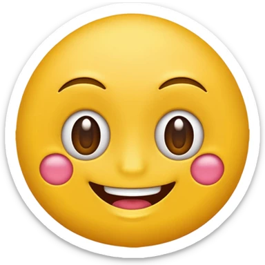 Emoji amarillo mordiéndose la uña (😊+💅) sticker