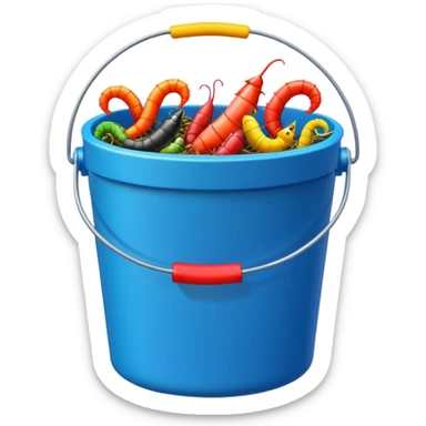 fake bait bucket fishing sticker