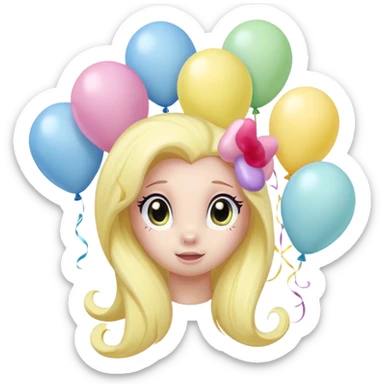 fluttershy mlp pastel balloons floating above its mane. sticker