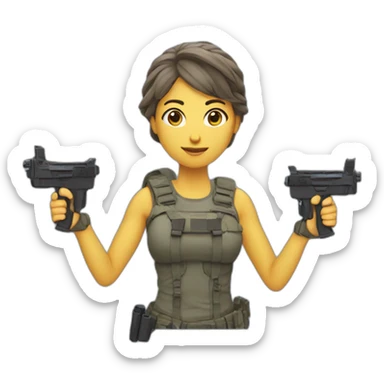 Femme qui fait de la VR avec une arme sticker