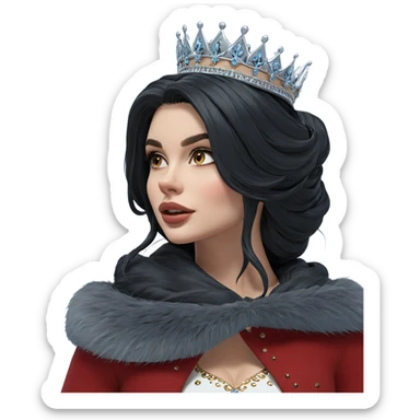 winter queen with crown sticker