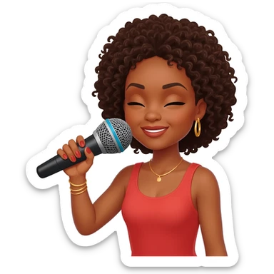 Gonemili Grace chante avec un micro en main sticker