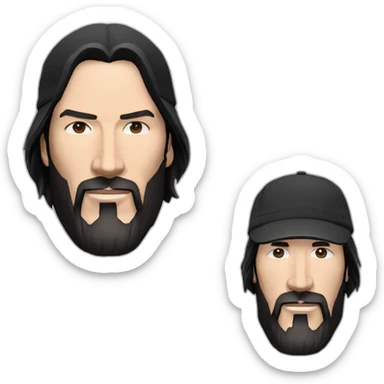 bearded keanu reeves with a black addidas cap sticker