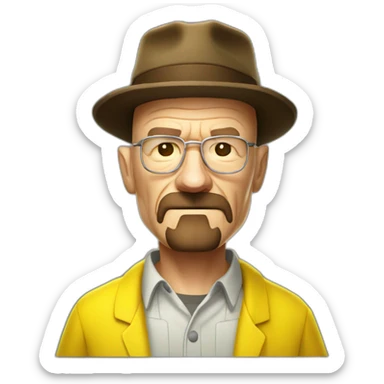Walter-white-in-yellow-chemistry-costume sticker
