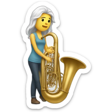 Long-hairwhitemale-playing-tuba sticker