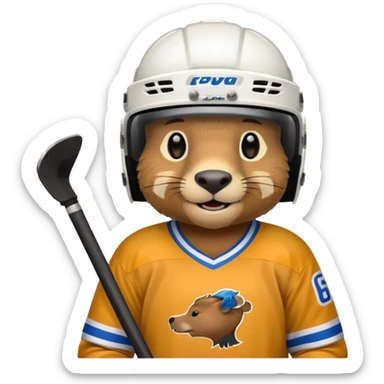 capybara ice hockey player sticker