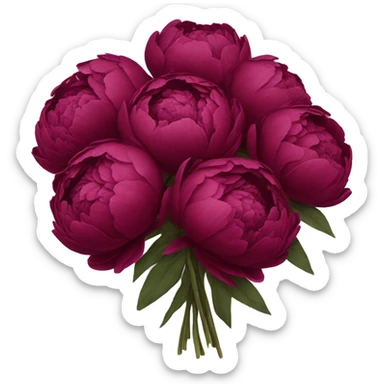 Big bouquet of burgundy peonies  sticker