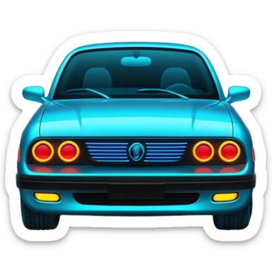 car with neon lighting sticker