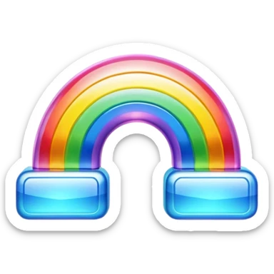A 3d, not too detailed rainbow colored sparkling electric icon shaped prismatic icon sticker