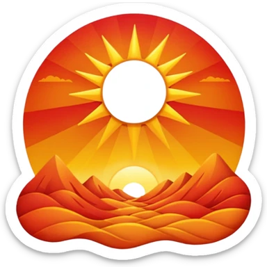 sunset with sun rays sticker