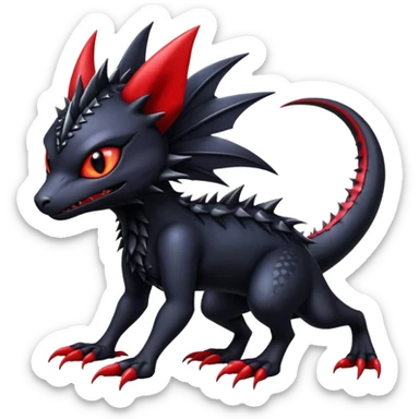 Shiny Epic Badass Gothic Noibat-Salandit-Litten-Hybrid sticker