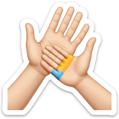 apretón de manos 🤝, solo manos humanas, cinco dedos por mano, proporciones correctas, sin brazos, sin dedos extra” sticker