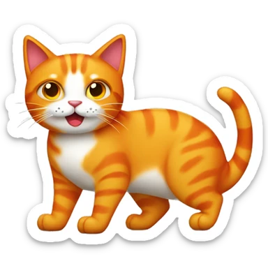 Full body orange cat and a chili pepper  sticker