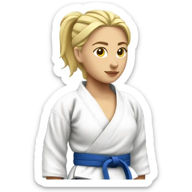 female judo athlete, blonde. side profile sticker