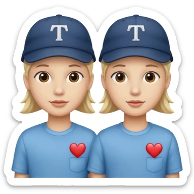 Twins wearing caps sticker