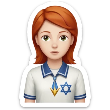 make a short person redhead with a Jewish star on the shirt sticker