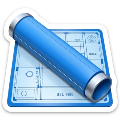 blue construction drawing sticker