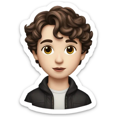 Memoji of Androgyneous, Pixie Cut, Timothee Chalamet, Dressed like an Artist sticker