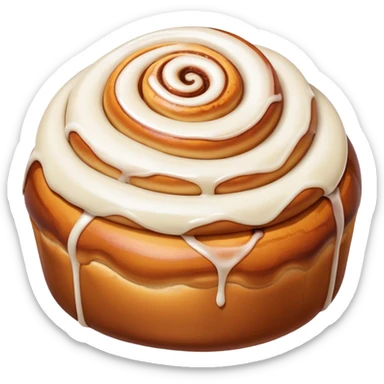 ultra realistic cinnamon bun with extra icing sticker