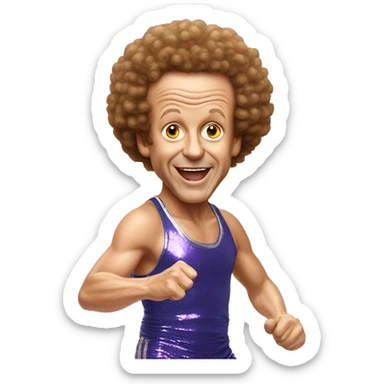 Richard Simmons celebrating sticker