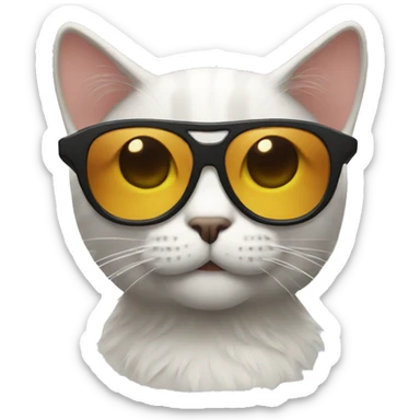 Cat with sunglasses sticker