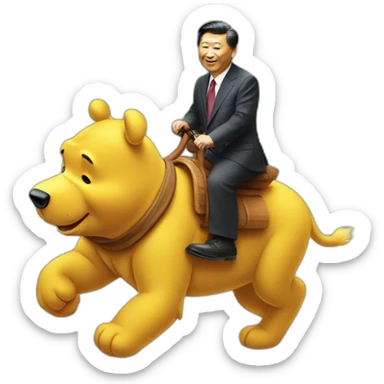 Xi jinping riding winnie the pooh sticker