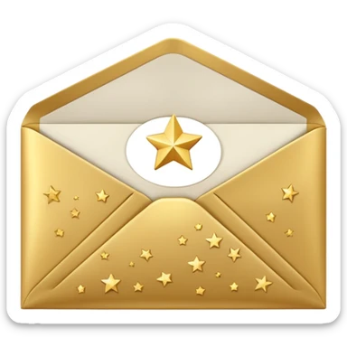 closed envelope with stars in the upper right corner sticker