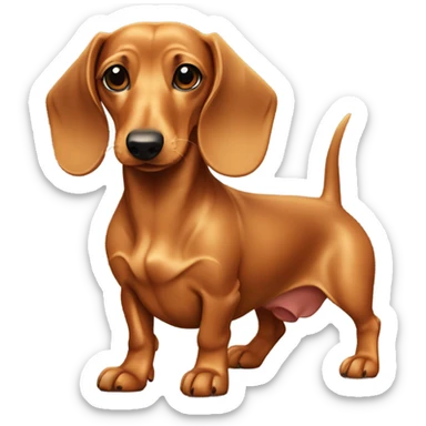 Tan dachshund girl with a bow sticker