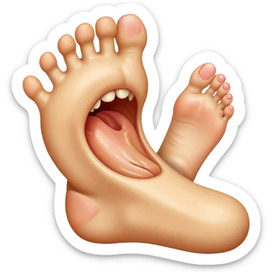 person licking foot sticker